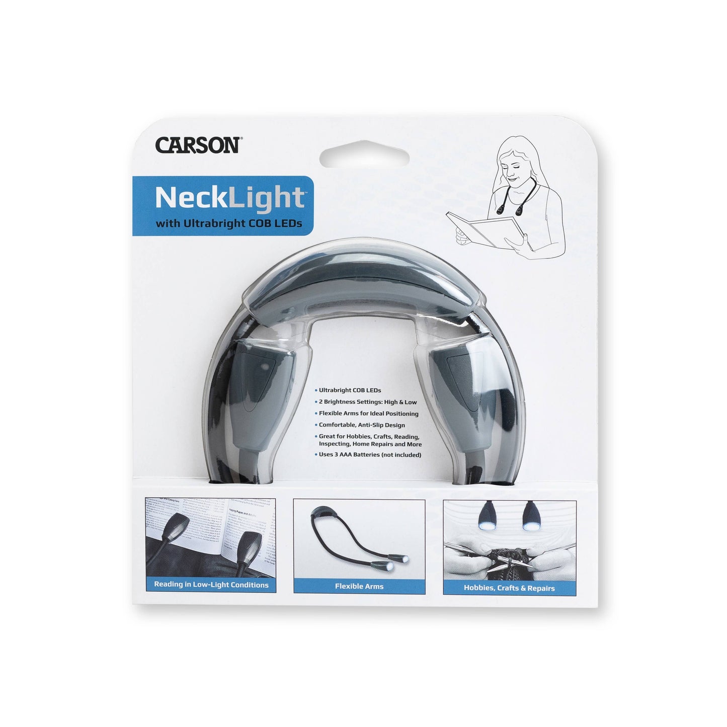 Dual Headed LED Adjustable Gooseneck Light; Crafts & Reading