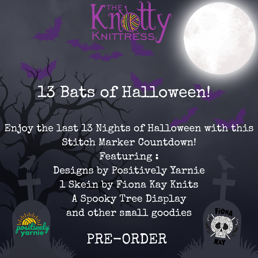 Stitch Marker 13 Bats of Halloween Countdown