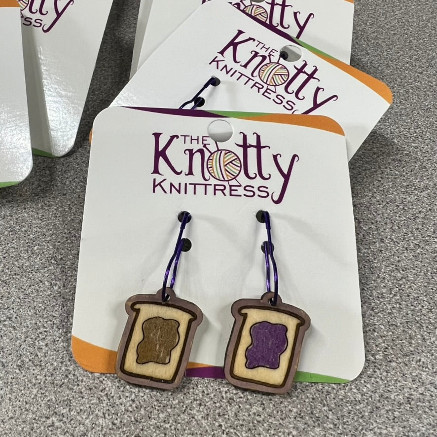 Peanut Butter & Jelly Stitch Markers