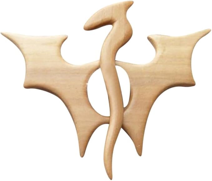 Wooden Dragon Shawl Pin