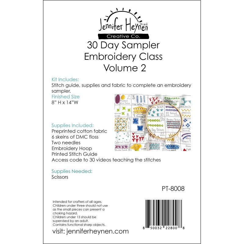 30 Day Sampler Embroidery Kit Volume 2