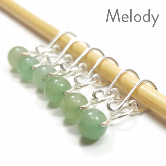 Green Aventurine Knitting or Crochet Stitch Markers
