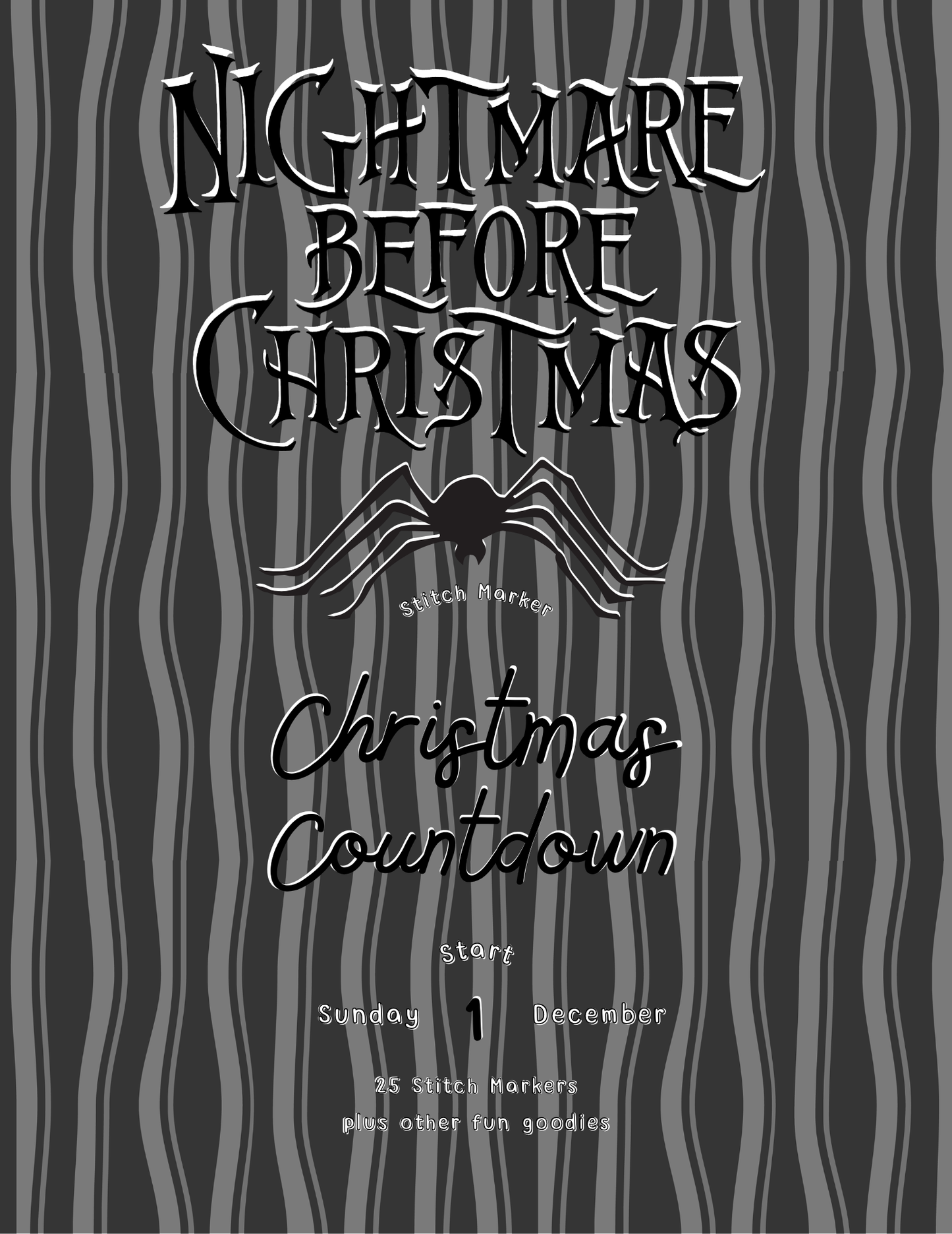 Nightmare Before Christmas Stitch Marker Countdown