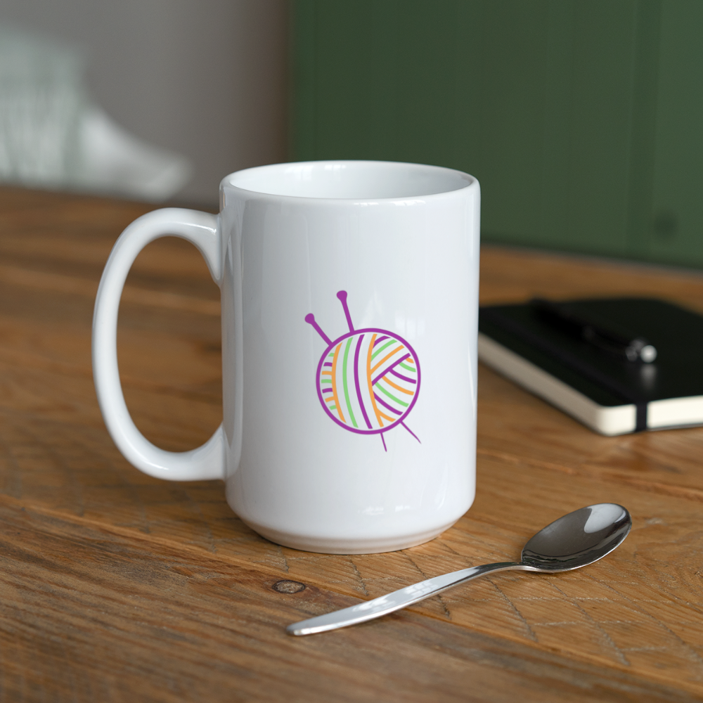 Yarn Ball Coffee/Tea Mug 15 oz - white