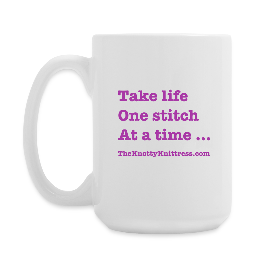 Rainbow Yarn Ball Coffee/Tea Mug 15 oz - white