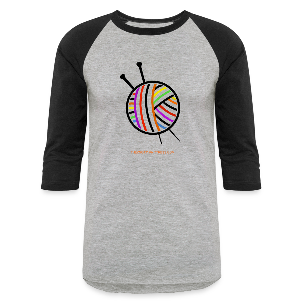 Rainbow Yarn Ball Raglan T-Shirt - heather gray/black