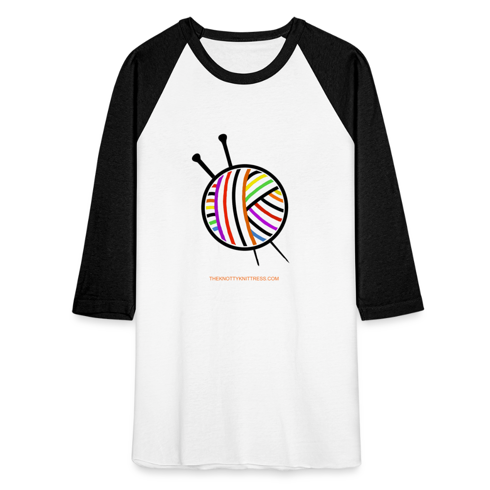 Rainbow Yarn Ball Raglan T-Shirt - white/black