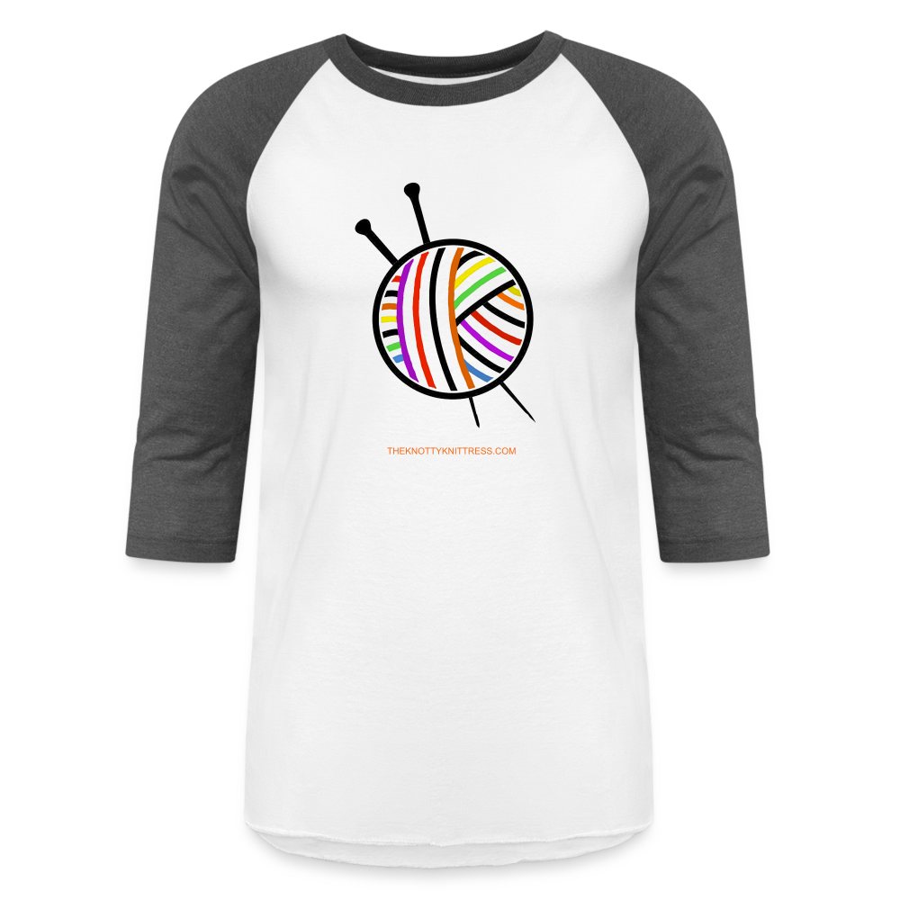 Rainbow Yarn Ball Raglan T-Shirt - white/charcoal