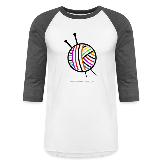 Rainbow Yarn Ball Raglan T-Shirt - white/charcoal