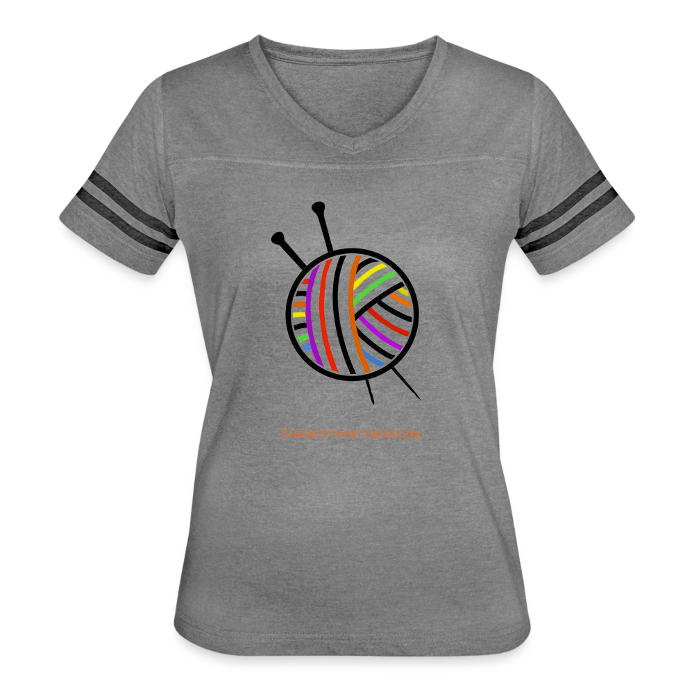 Rainbow Yarn Ball Women’s Vintage Sport T-Shirt - heather gray/charcoal