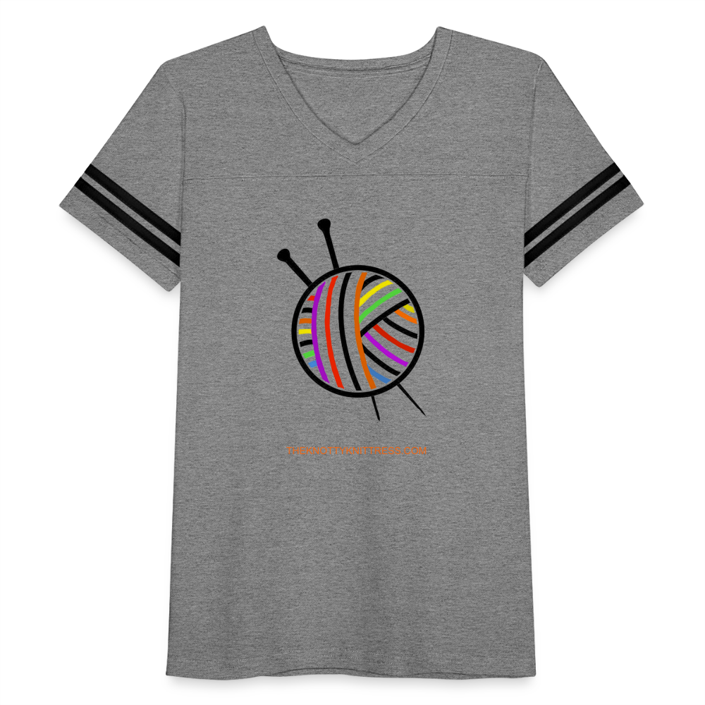 Rainbow Yarn Ball Women’s Vintage Sport T-Shirt - heather gray/charcoal