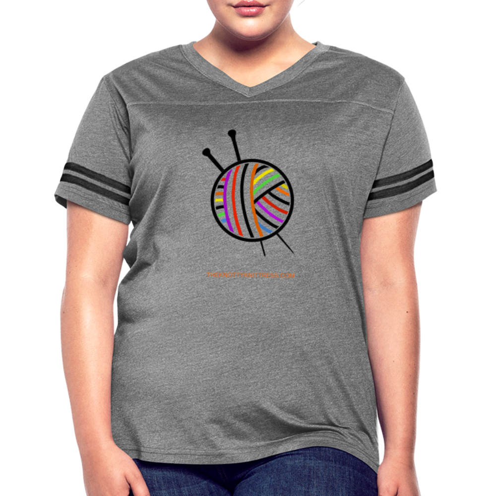Rainbow Yarn Ball Women’s Vintage Sport T-Shirt - heather gray/charcoal