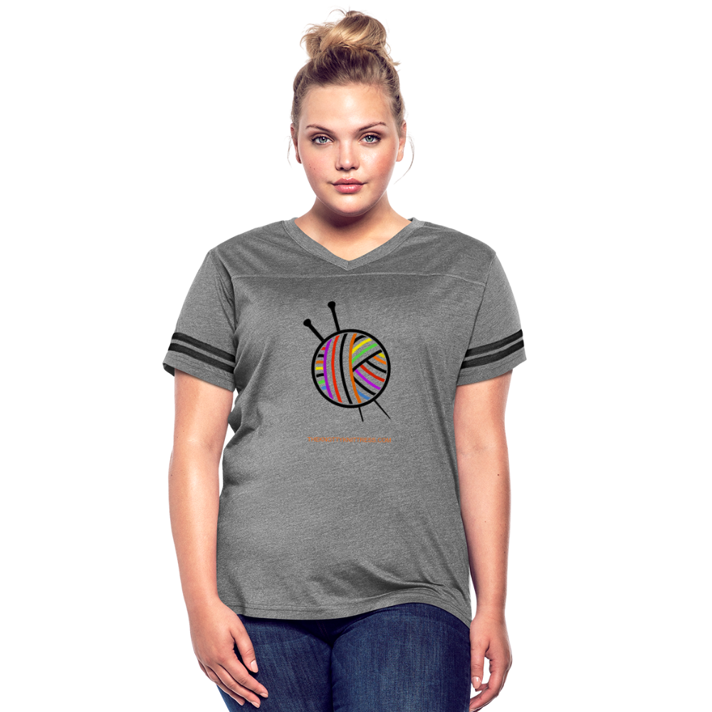 Rainbow Yarn Ball Women’s Vintage Sport T-Shirt - heather gray/charcoal