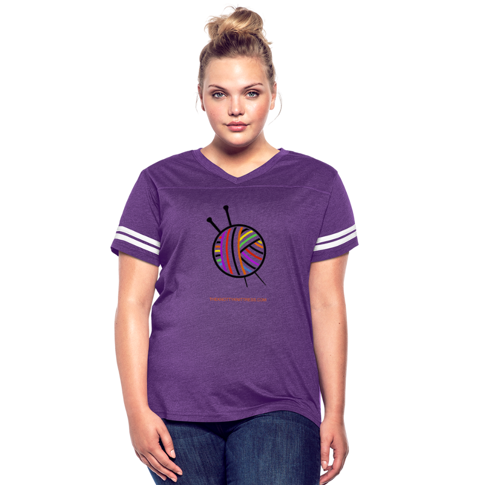 Rainbow Yarn Ball Women’s Vintage Sport T-Shirt - vintage purple/white