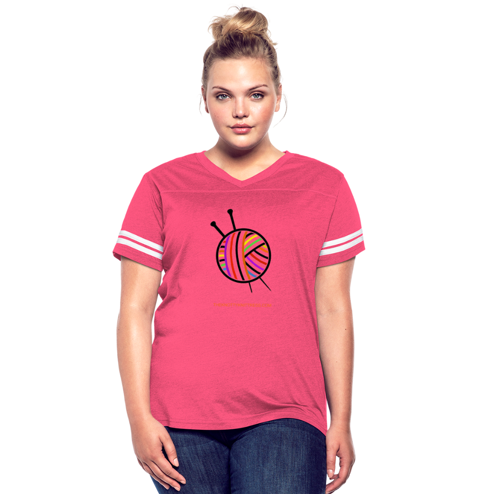 Rainbow Yarn Ball Women’s Vintage Sport T-Shirt - vintage pink/white