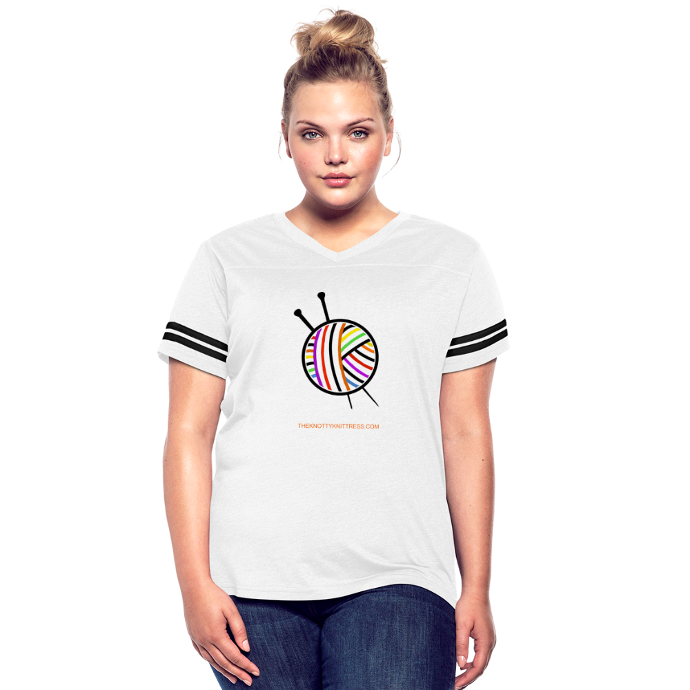 Rainbow Yarn Ball Women’s Vintage Sport T-Shirt - white/black