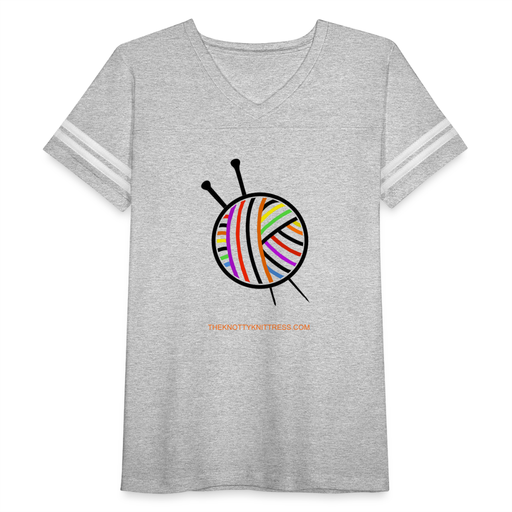 Rainbow Yarn Ball Women’s Vintage Sport T-Shirt - heather gray/white