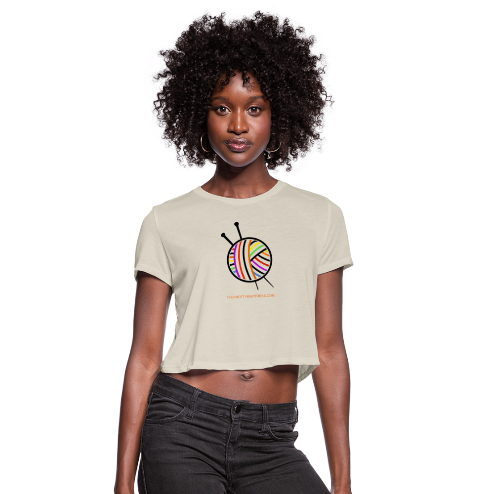 Rainbow Yarn Ball Women's Cropped T-Shirt - dust