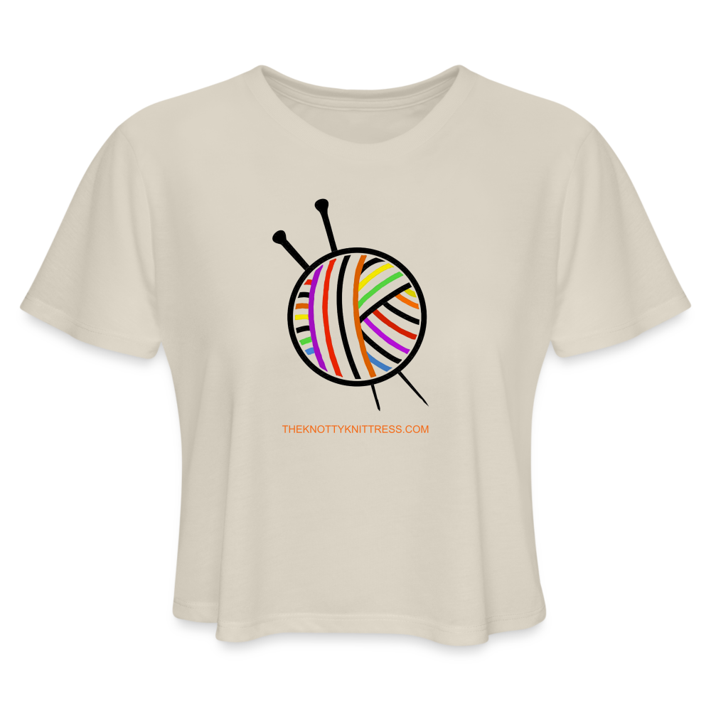 Rainbow Yarn Ball Women's Cropped T-Shirt - dust