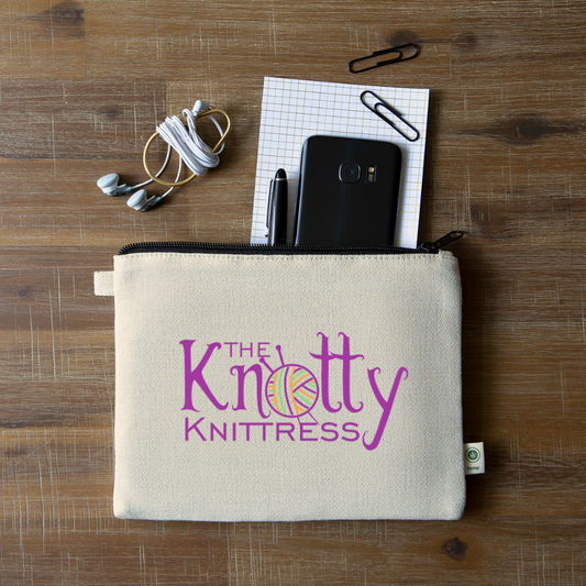 The Knotty Knittress Carry All Pouch - natural