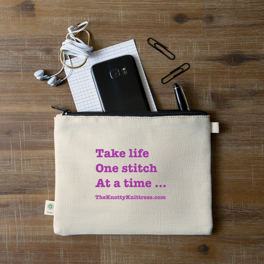 The Knotty Knittress Carry All Pouch - natural