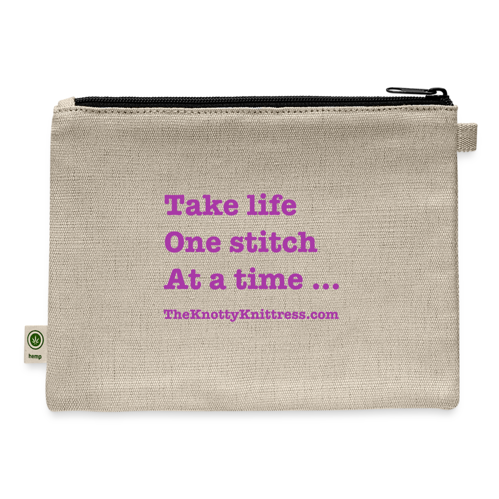 The Knotty Knittress Carry All Pouch - natural