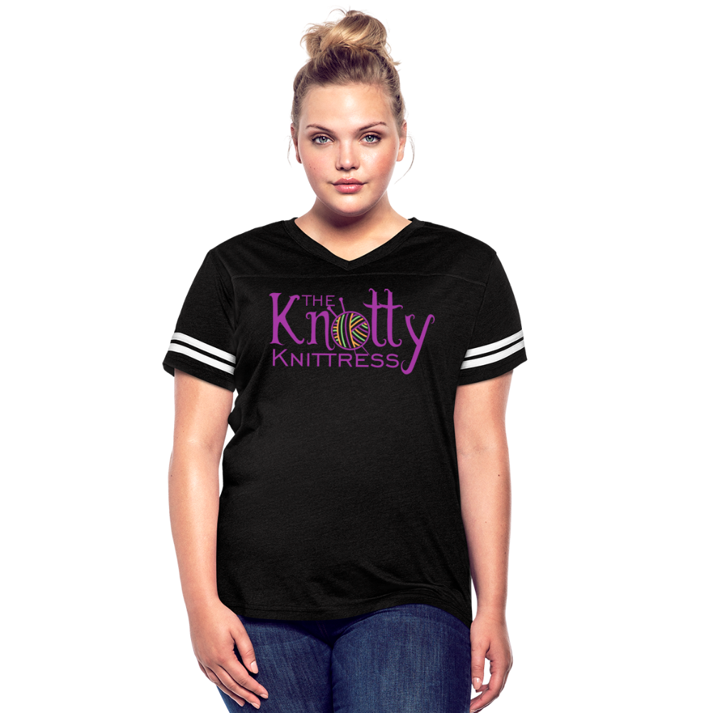 The Knotty Knittress Women’s Vintage Sport T-Shirt - black/white