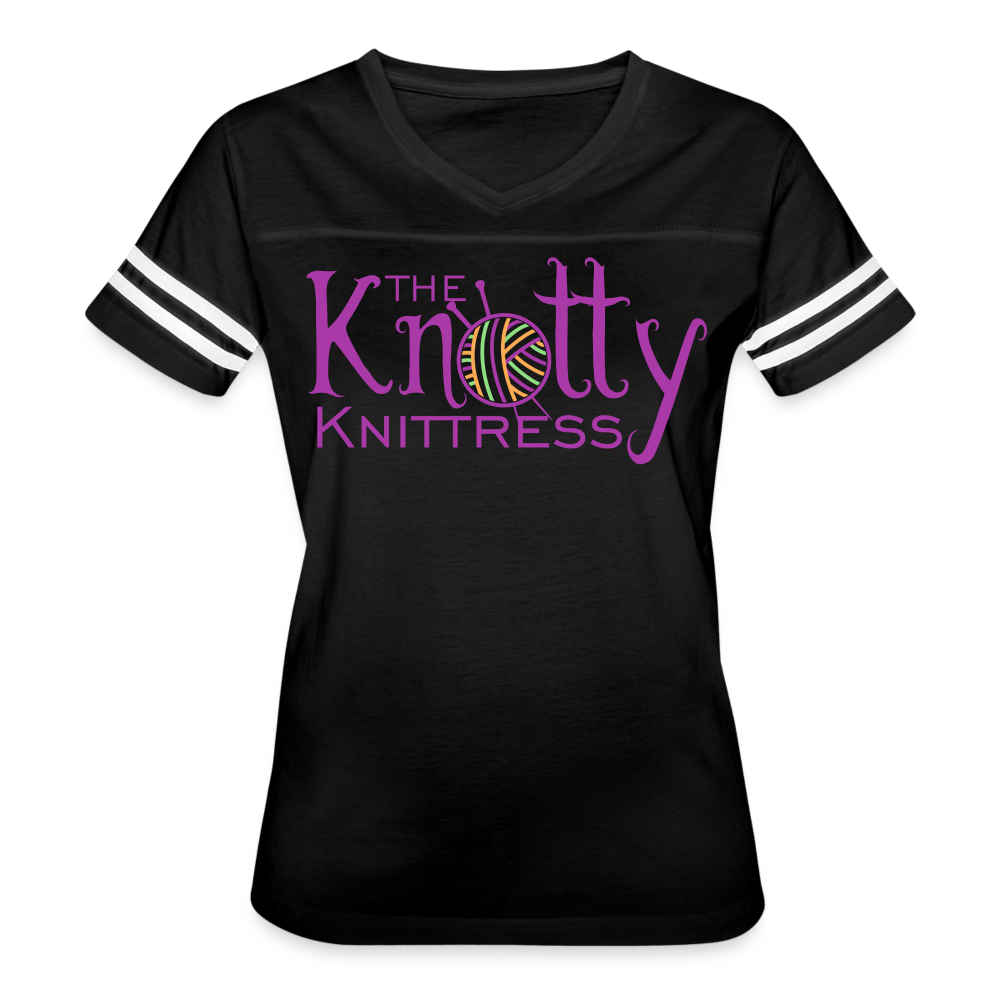 The Knotty Knittress Women’s Vintage Sport T-Shirt - black/white