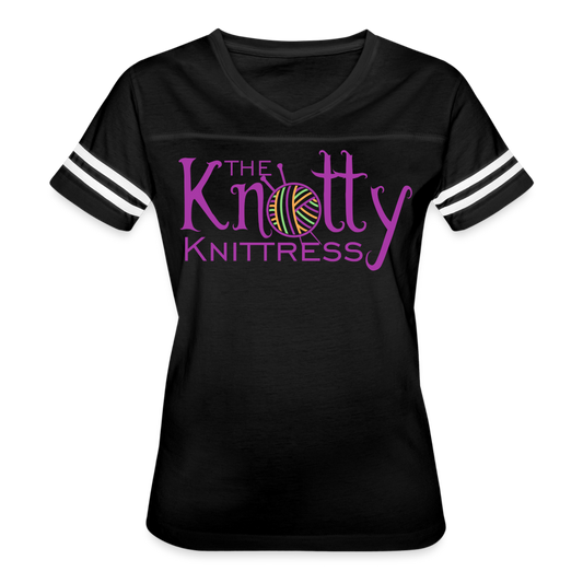 The Knotty Knittress Women’s Vintage Sport T-Shirt - black/white