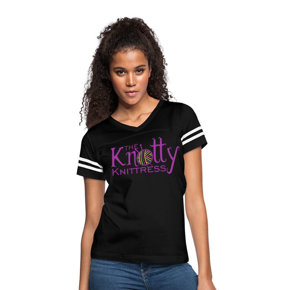 The Knotty Knittress Women’s Vintage Sport T-Shirt - black/white