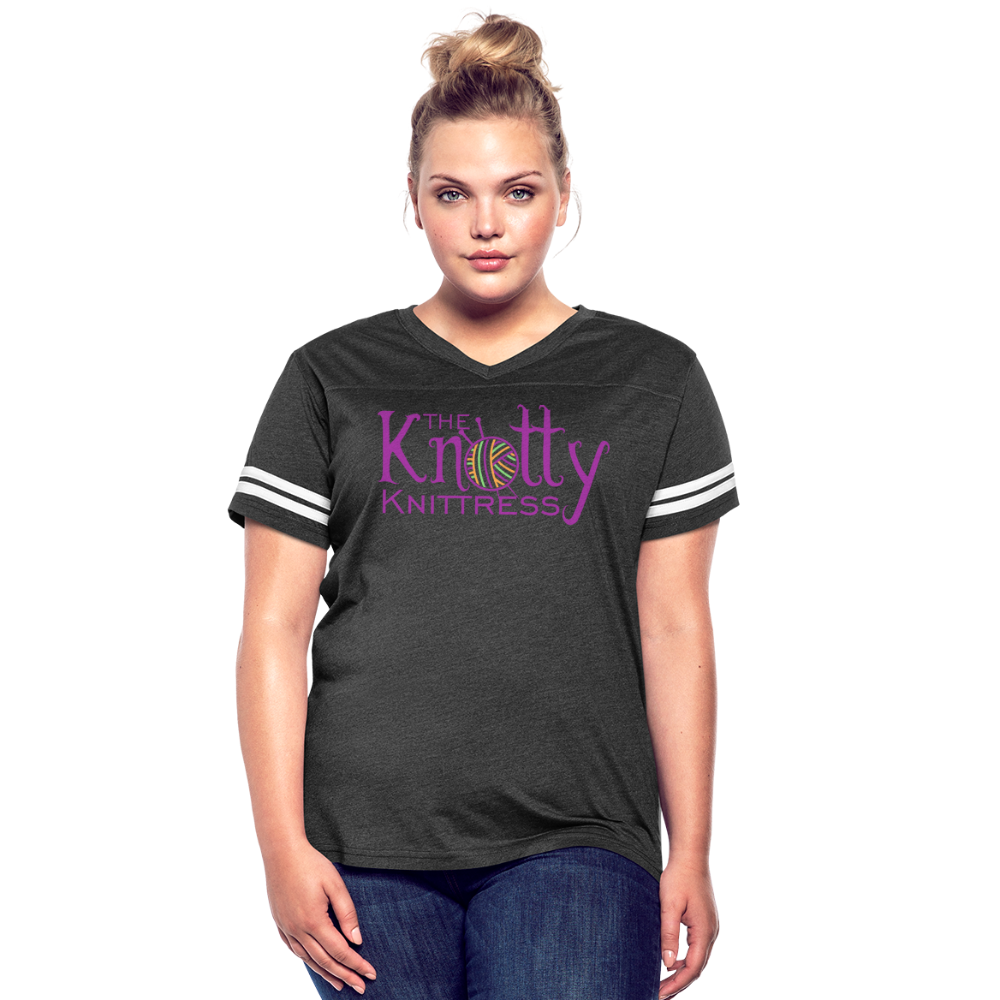 The Knotty Knittress Women’s Vintage Sport T-Shirt - vintage smoke/white