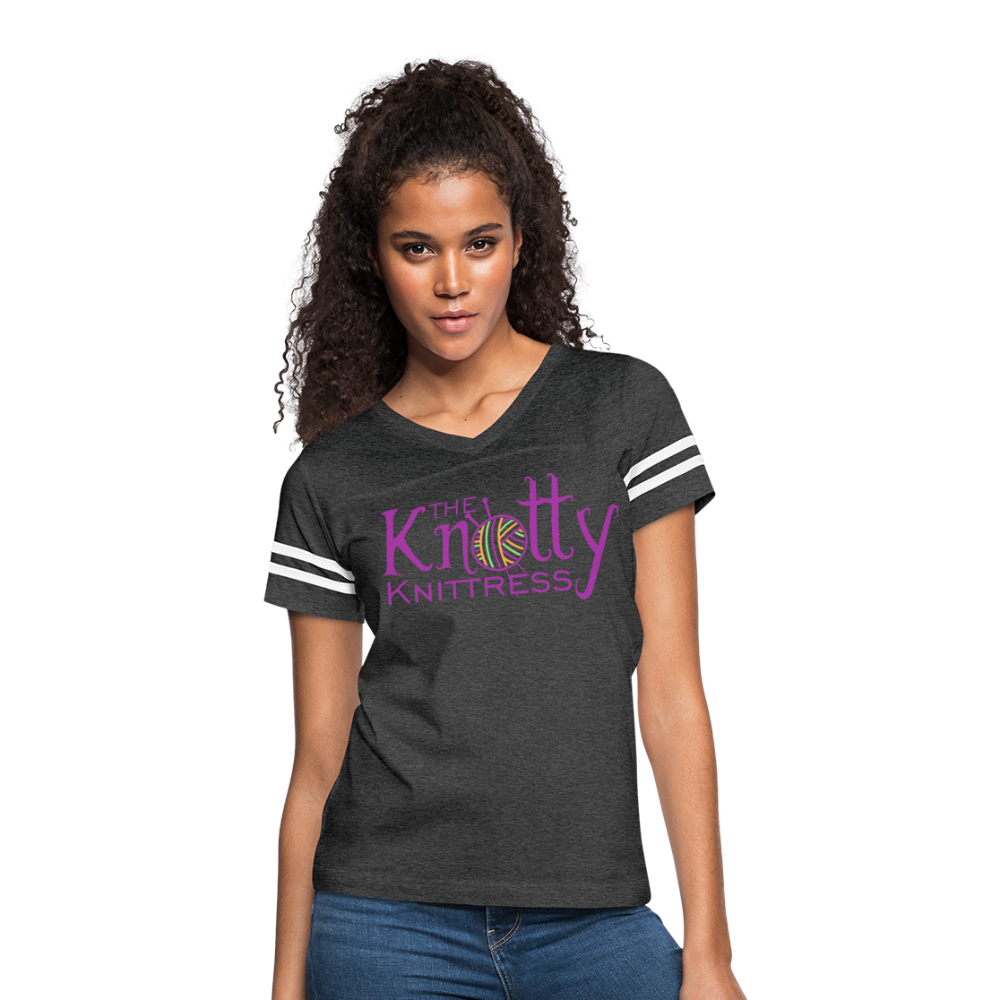The Knotty Knittress Women’s Vintage Sport T-Shirt - vintage smoke/white
