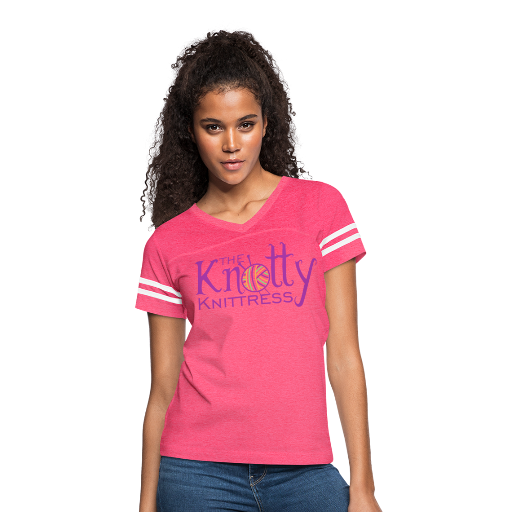 The Knotty Knittress Women’s Vintage Sport T-Shirt - vintage pink/white