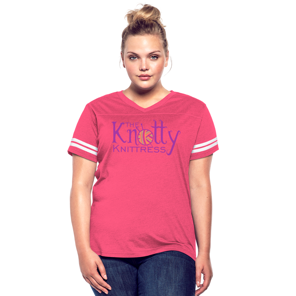 The Knotty Knittress Women’s Vintage Sport T-Shirt - vintage pink/white