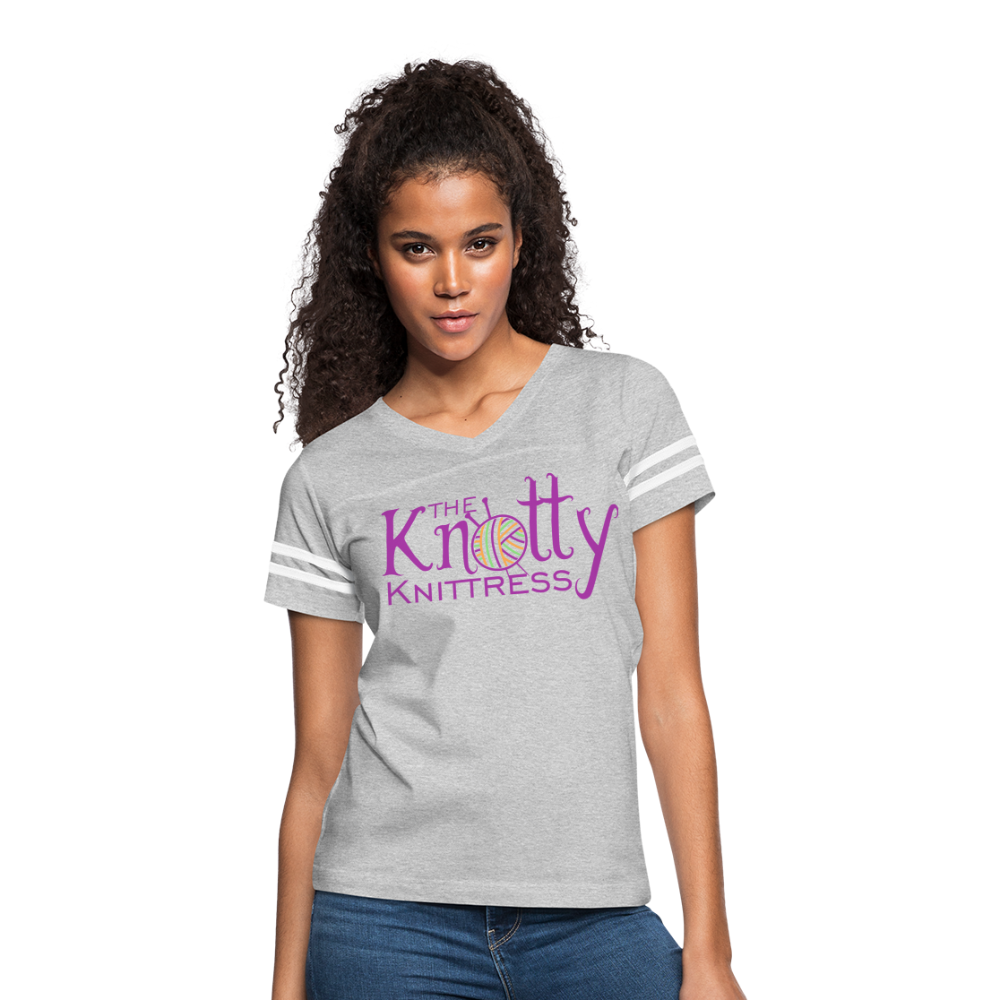 The Knotty Knittress Women’s Vintage Sport T-Shirt - heather gray/white