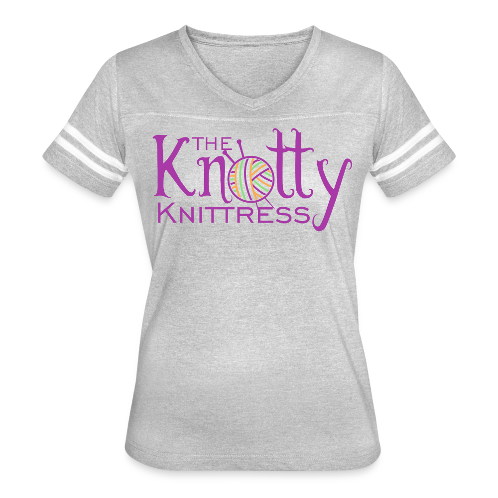 The Knotty Knittress Women’s Vintage Sport T-Shirt - heather gray/white