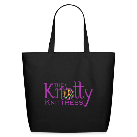 The Knotty Knittress Eco-Friendly Cotton Tote - black