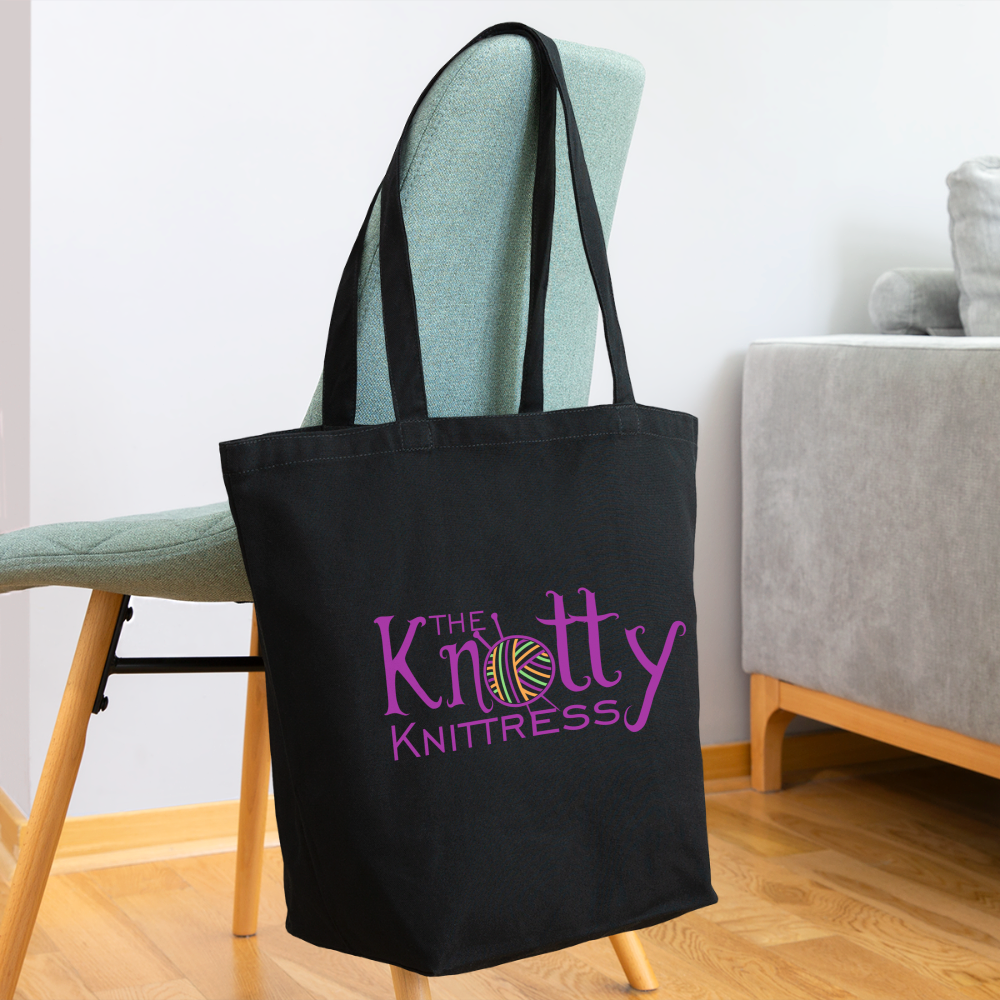 The Knotty Knittress Eco-Friendly Cotton Tote - black