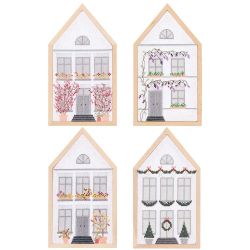 Embroidery Kit Counted Cross Stitch,Houses 4 Season