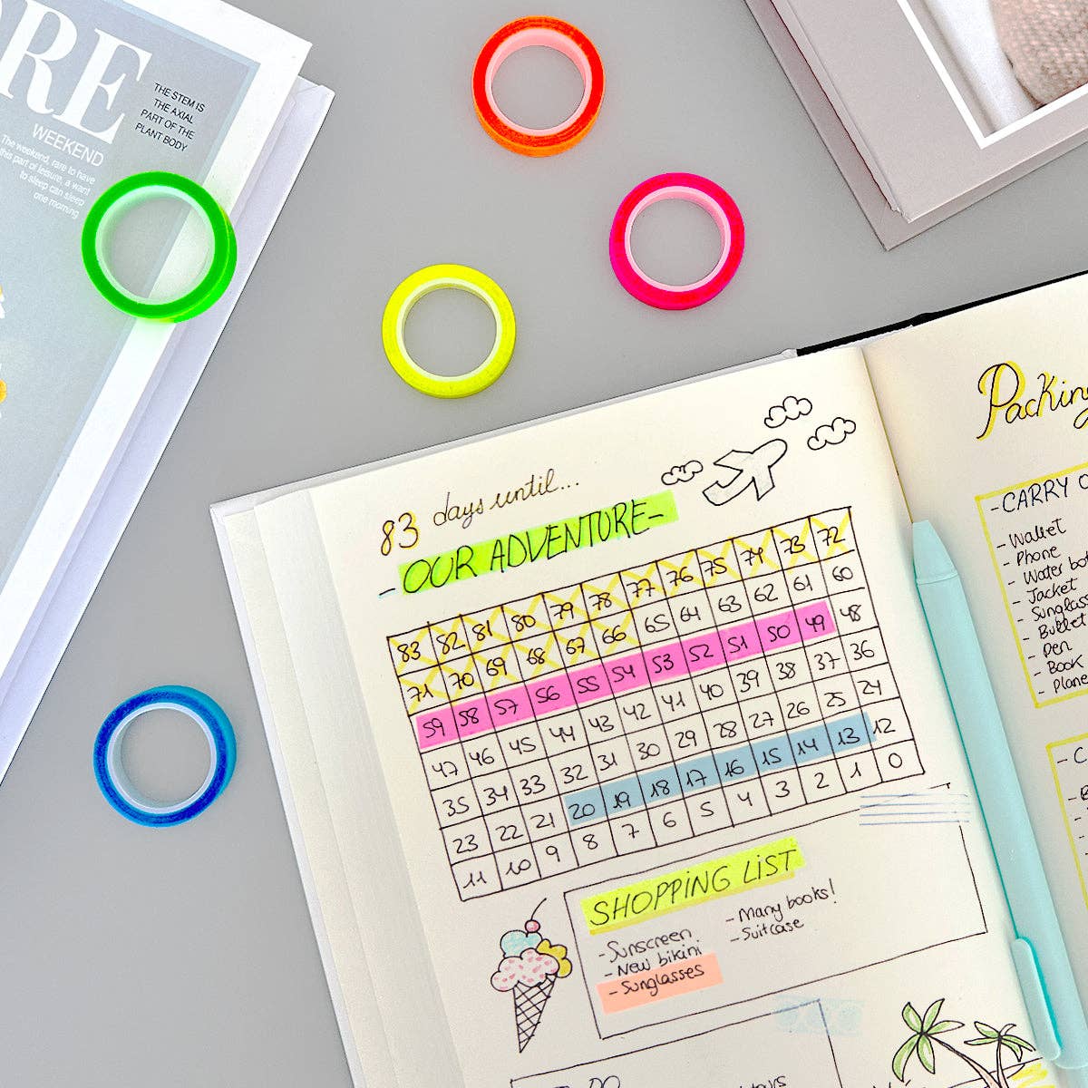 Wrapables Transparent Fluorescent Neon Removable Highlighter