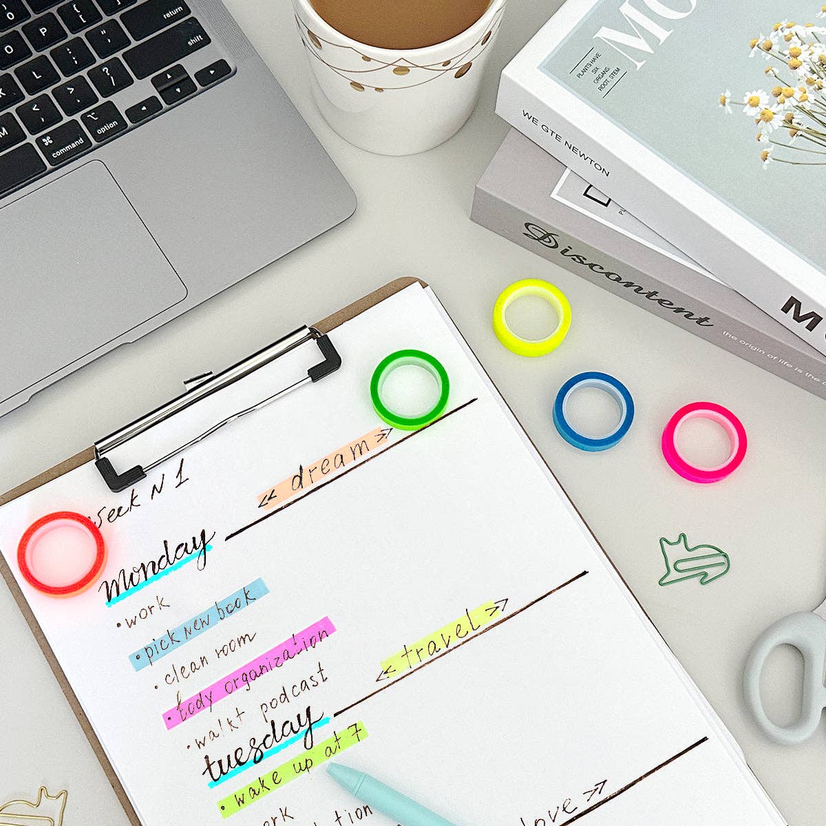 Wrapables Transparent Fluorescent Neon Removable Highlighter