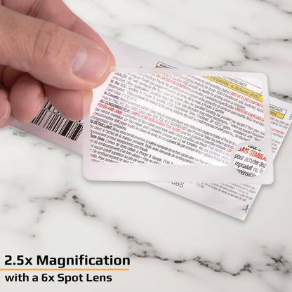 Twin Pack 2.5x Credit Card Size Magnifier With 6x Spot Lens