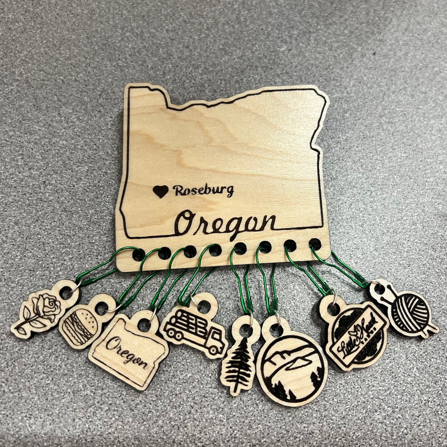 Roseburg, OR Stitch Marker Set