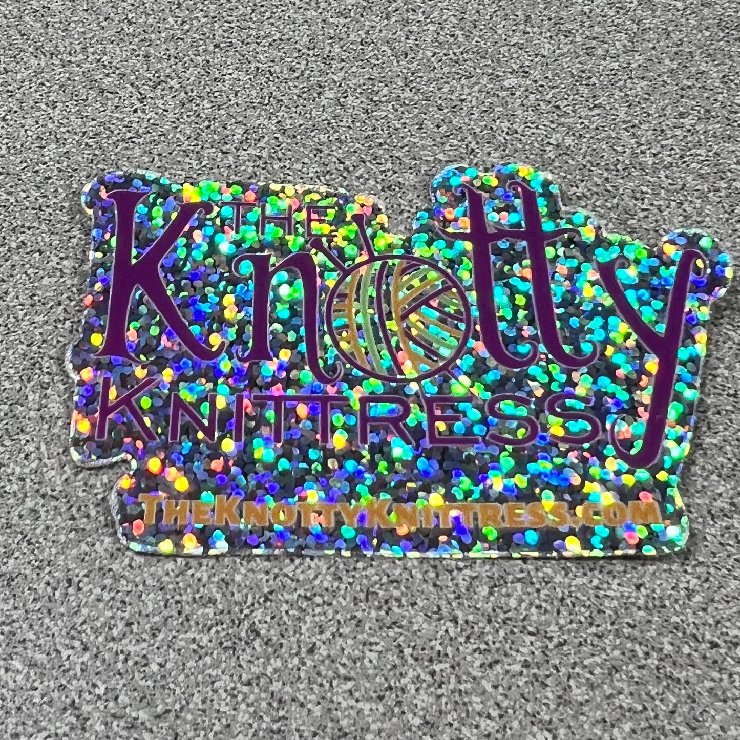 The Knotty Knittress Vinyl Sticker Sparkle