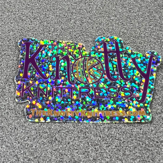 The Knotty Knittress Vinyl Sticker Sparkle