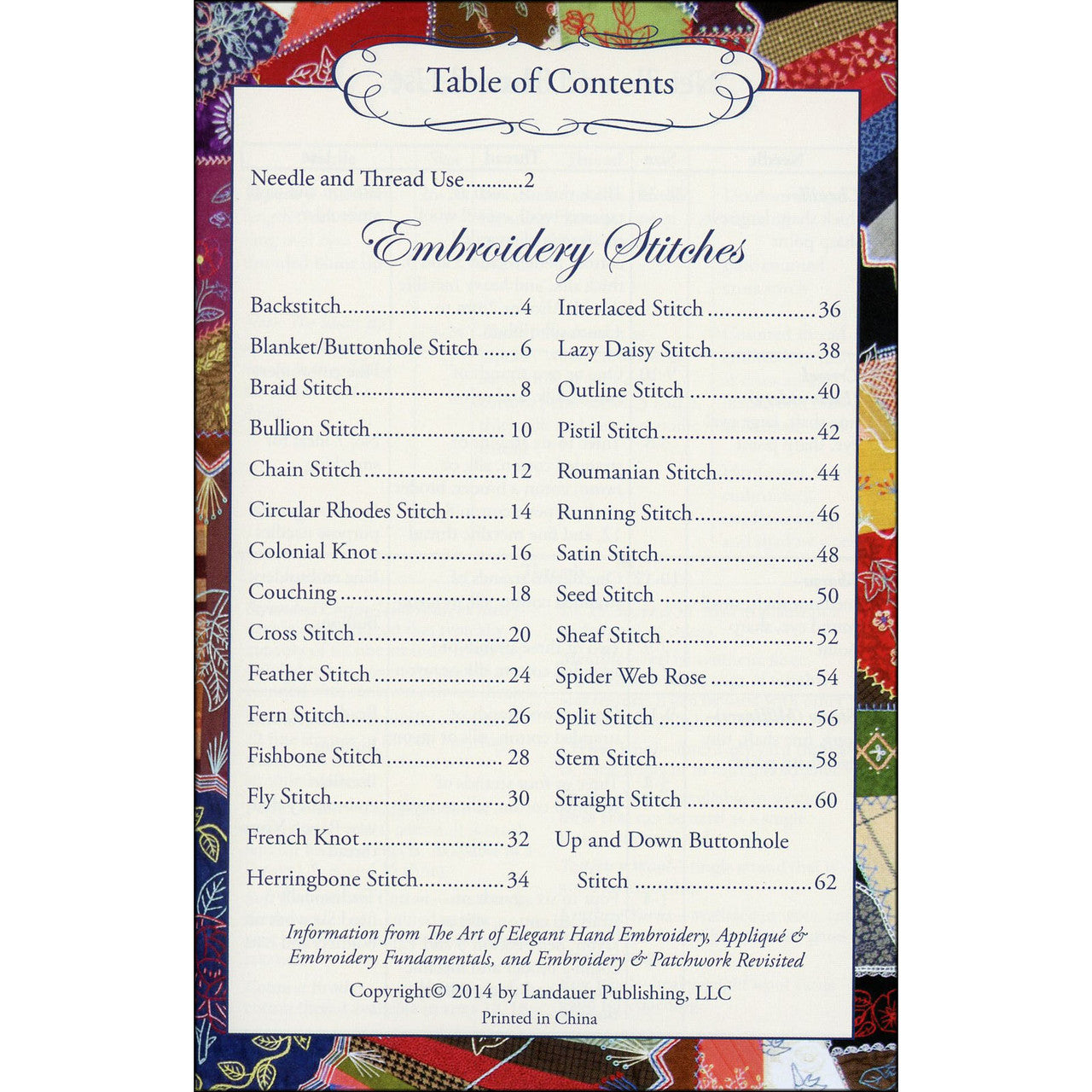 Hand Embroidery Stitches At-A-Glance