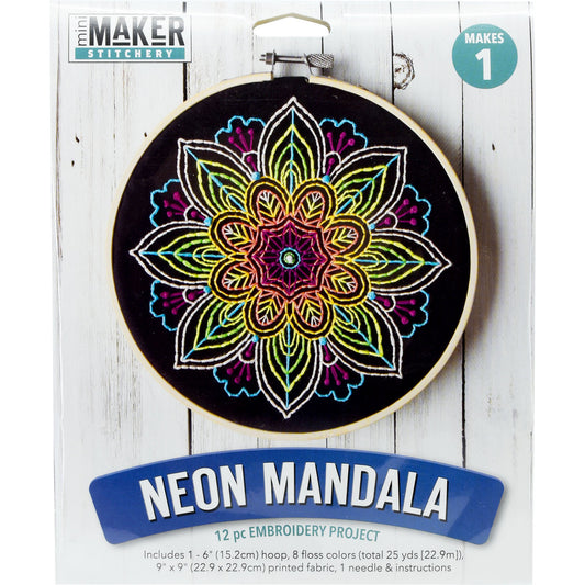 Mini Maker: Stitchery Kit Neon Mandala