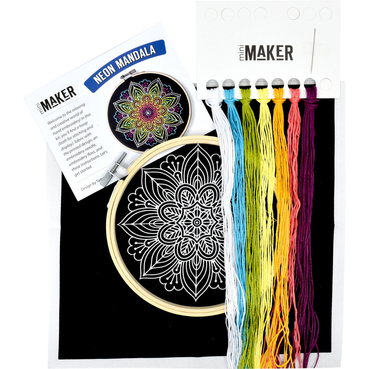 Mini Maker: Stitchery Kit Neon Mandala