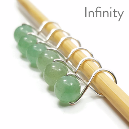 Green Aventurine Knitting or Crochet Stitch Markers