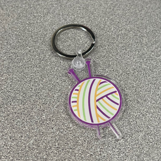 The Knotty Knittress Yarn Ball Keychain